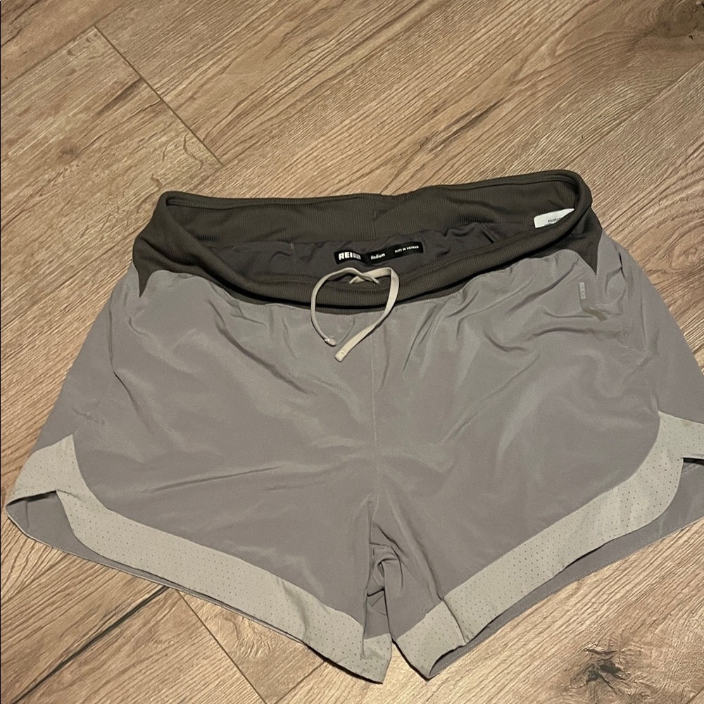 REI Women's Athletic Shorts in Gray and Black